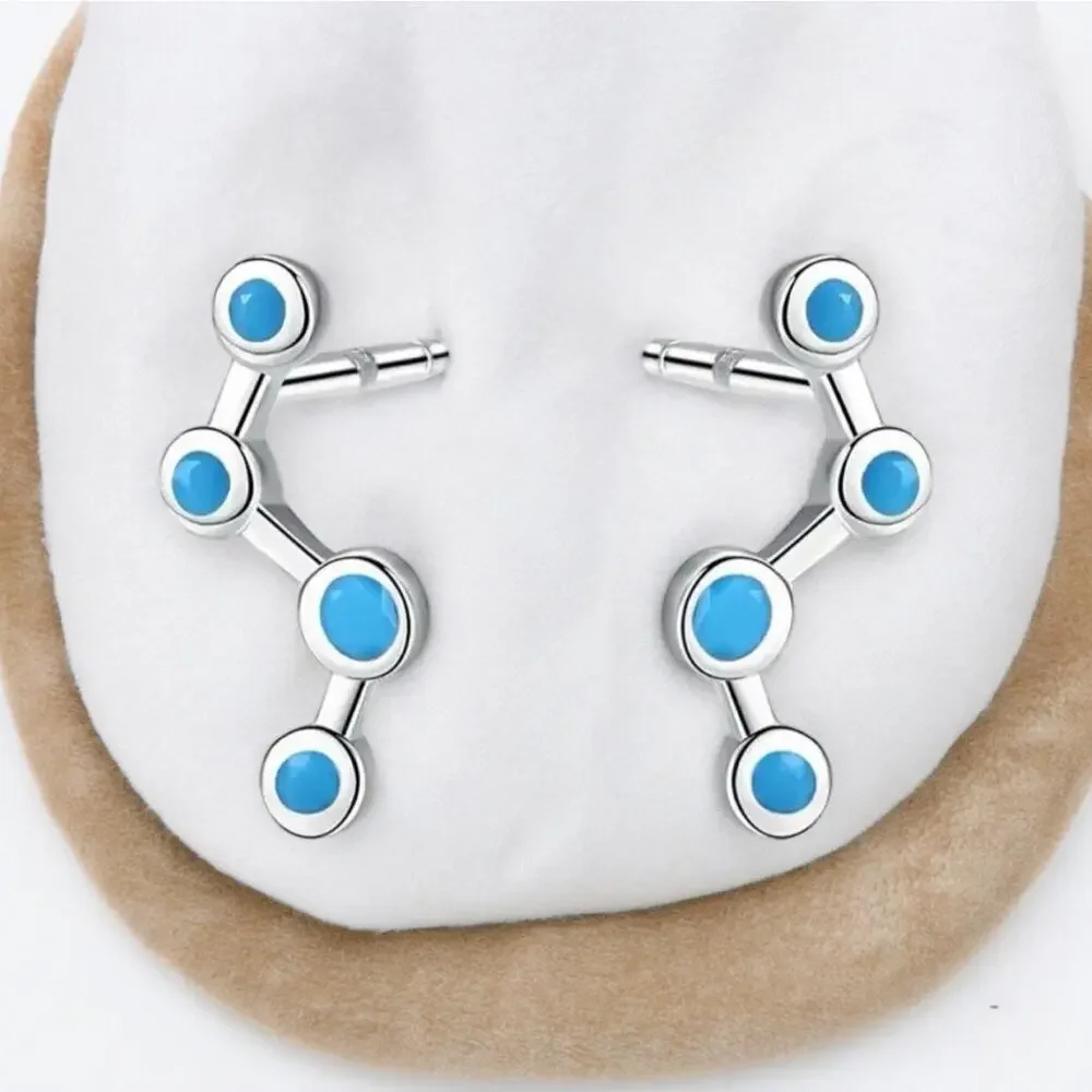 NEW 925 sterling silver with turquoise stones geometric jewelry earrings B16A